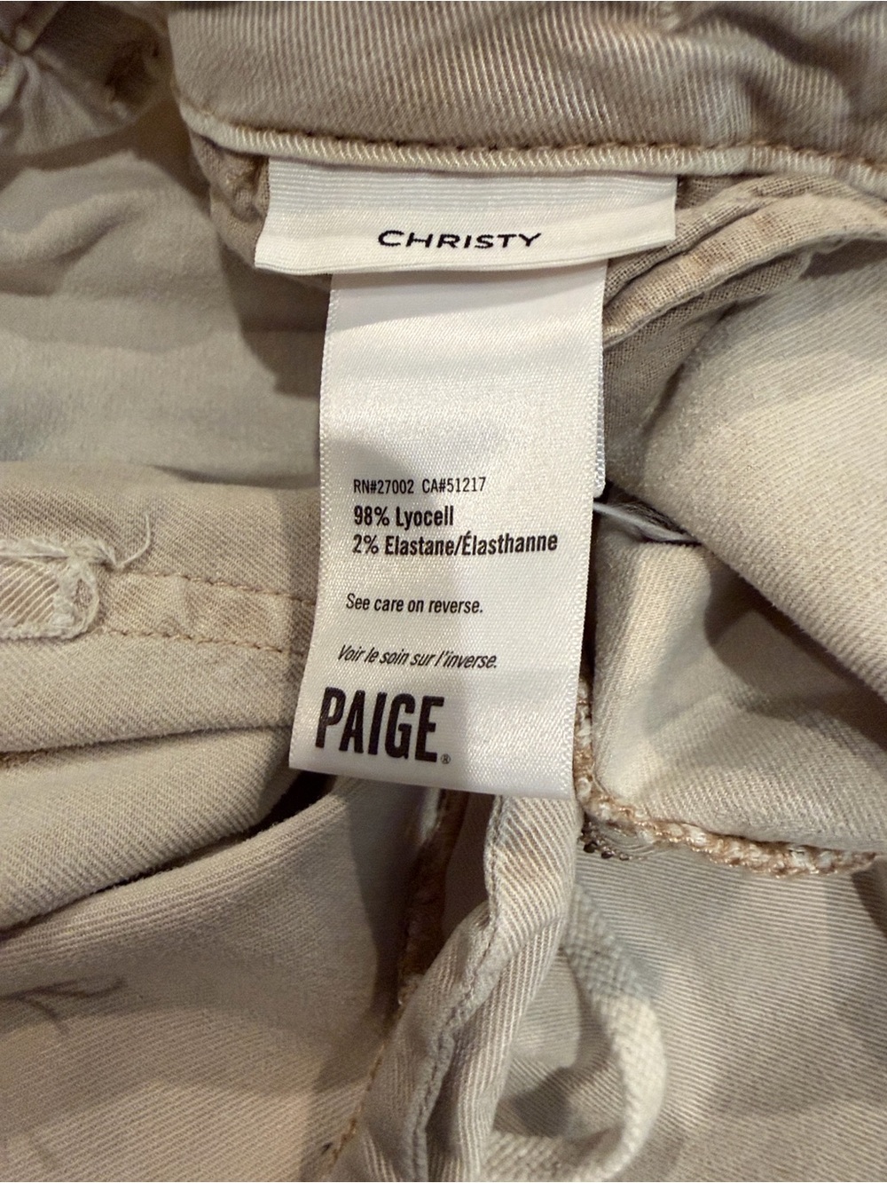 PAIGE Christy Cropped Pants in Light Taupe